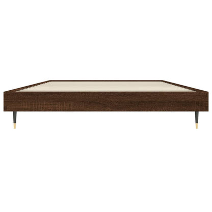 Bed Frame without Mattress Brown Oak 90x200 cm Engineered Wood