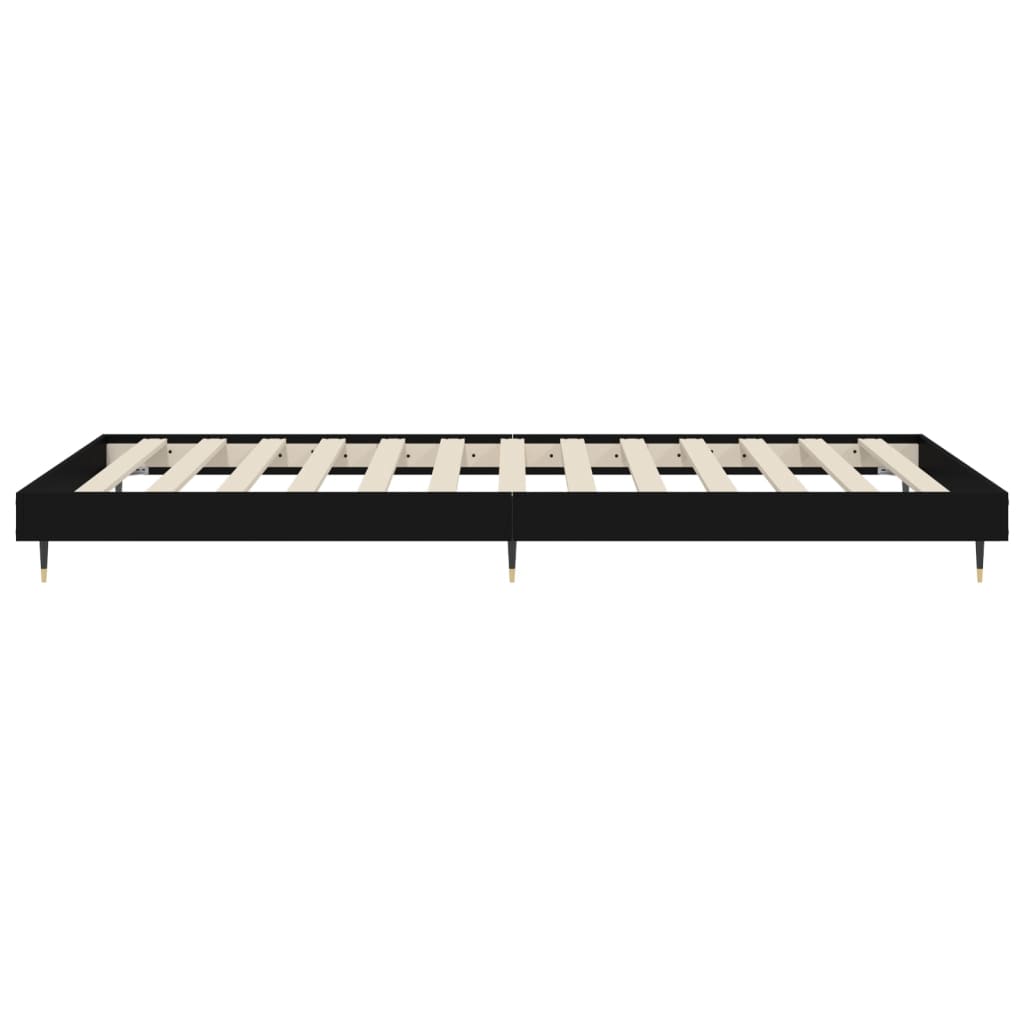 Bed Frame without Mattress Black 75x190 cm Small Single Engineered Wood