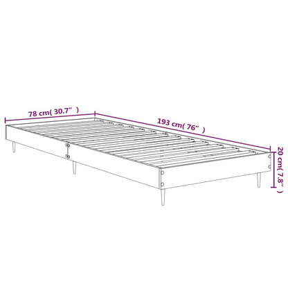 Bed Frame without Mattress Black 75x190 cm Small Single Engineered Wood