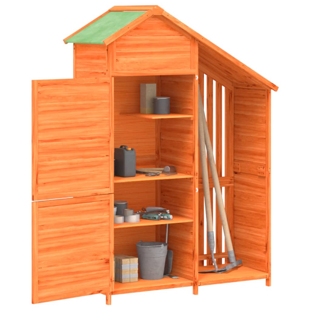 Garden Tool Shed Brown 120x53.5x170 cm Solid Wood Pine