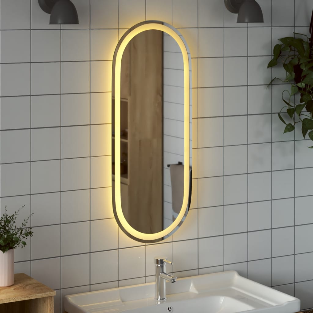 LED Bathroom Mirror 90x40 cm Oval