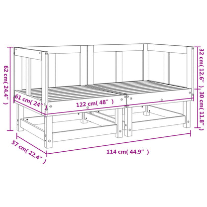 Garden Corner Sofas 2 pcs Grey Solid Wood Pine