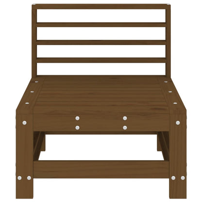 Garden Middle Sofa Honey Brown Solid Wood Pine