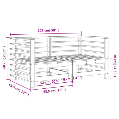 Garden Corner Sofas 2 pcs Solid Wood Pine