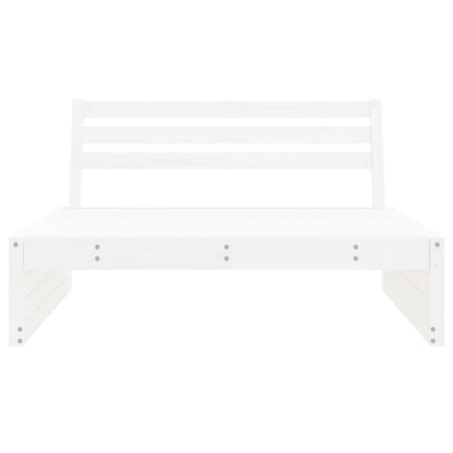 Garden Middle Sofa White 120x80 cm Solid Wood Pine