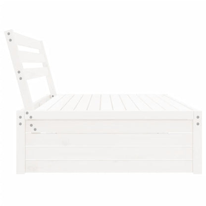 Garden Middle Sofa White 120x80 cm Solid Wood Pine