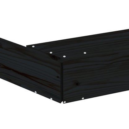 Sandbox with Seats Black Octagon Solid Wood Pine