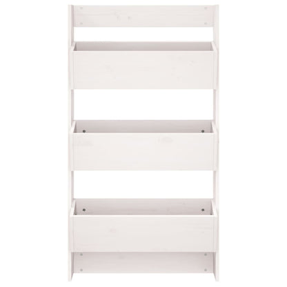 Wall Planter 3-Tier 60x18.5x110 cm White Solid Wood Pine