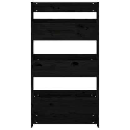 Wall Planter 3-Tier 60x18.5x110 cm Black Solid Wood Pine