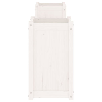 Planter Bench White 180x36x63 cm Solid Wood Pine
