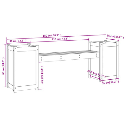 Planter Bench Honey Brown 180x36x63 cm Solid Wood Pine