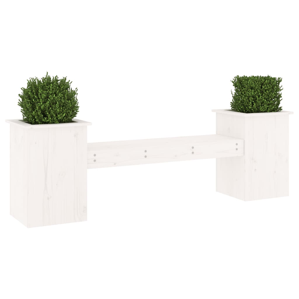 Planter Bench White 184.5x39.5x56.5 cm Solid Wood Pine