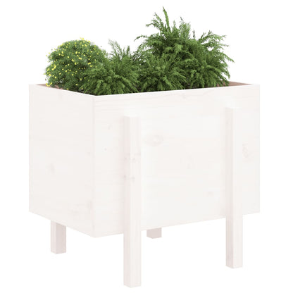 Garden Planter White 62x50x57 cm Solid Wood Pine