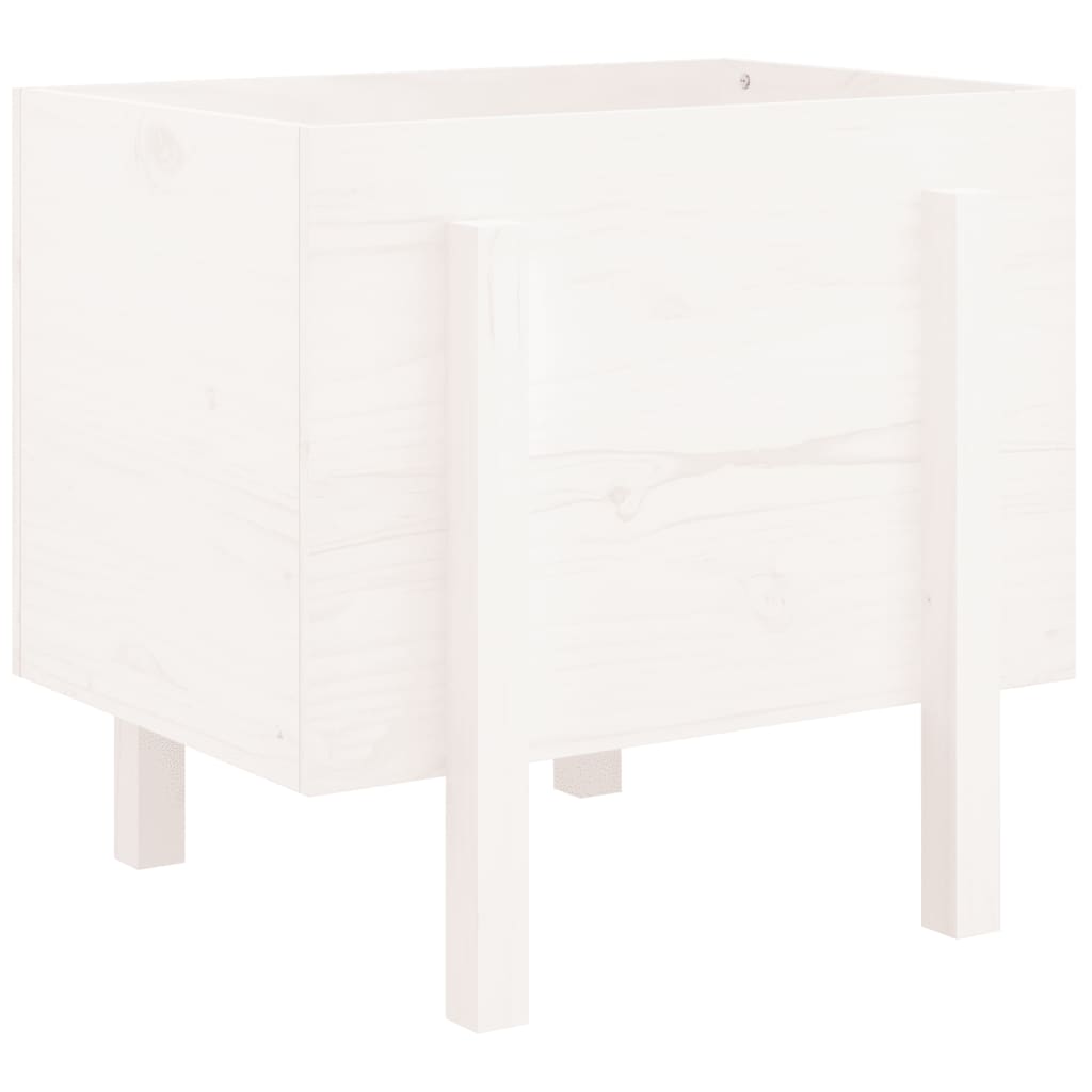 Garden Planter White 62x50x57 cm Solid Wood Pine