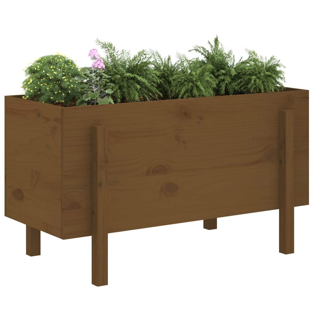 Garden Raised Bed Honey Brown 101x50x57 cm Solid Wood Pine