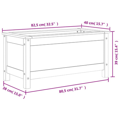 Garden Planter White 82.5x40x39 cm Solid Wood Pine