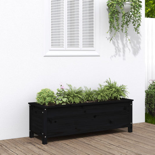 Garden Raised Bed Black 119.5x40x39 cm Solid Wood Pine