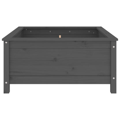 Garden Planter Grey 82.5x82.5x39 cm Solid Wood Pine