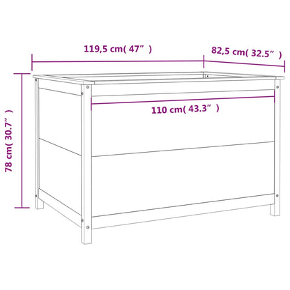 Garden Raised Bed Grey 119.5x82.5x78 cm Solid Wood Pine