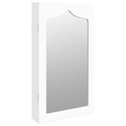 Mirror Jewellery Cabinet Wall Mounted White 37.5x10x67 cm