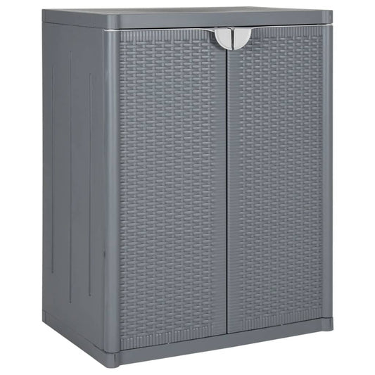 Garden Storage Cabinet Grey 65x45x88 cm PP Rattan