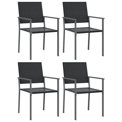 Garden Chairs 4 pcs Black 54x62.5x89 cm Poly Rattan