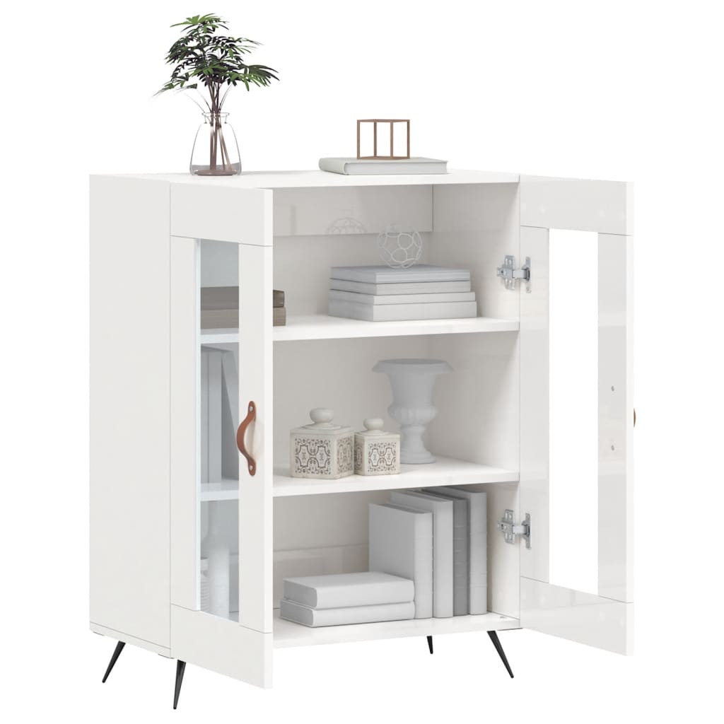 Sideboard High Gloss White 69.5x34x90 cm Engineered Wood