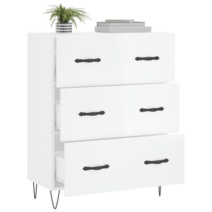 Sideboard High Gloss White 69.5x34x90 cm Engineered Wood