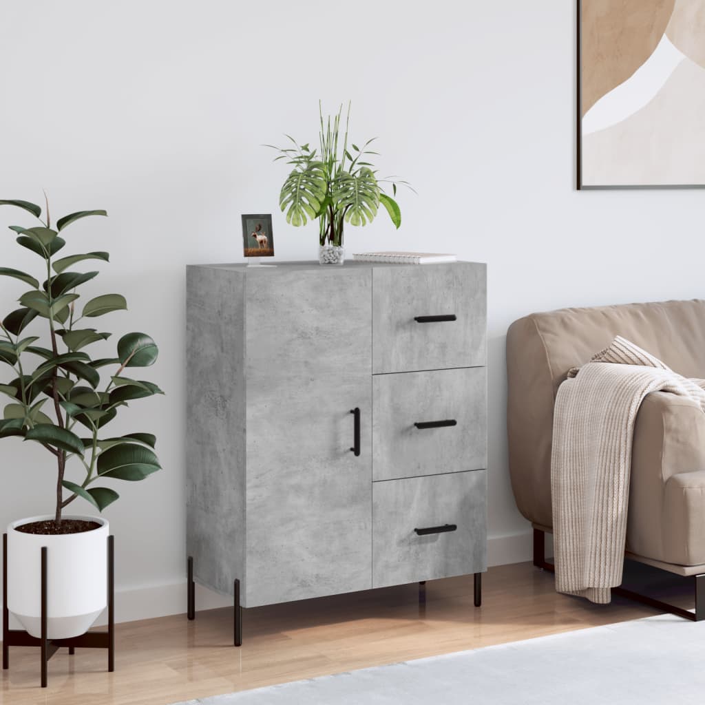 Sideboard Concrete Grey 69.5x34x90 cm Engineered Wood