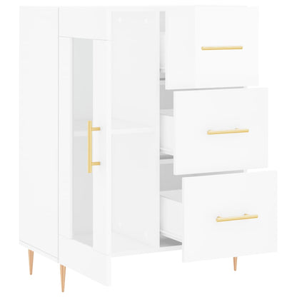 Sideboard High Gloss White 69.5x34x90 cm Engineered Wood