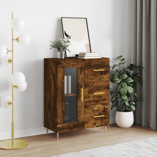 Sideboard Smoked Oak 69.5x34x90 cm Engineered Wood