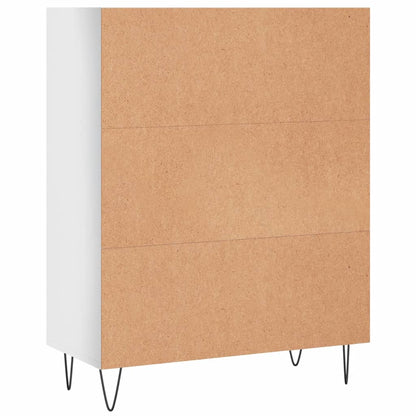 Bookcase High Gloss White 69.5x32.5x90 cm Engineered Wood