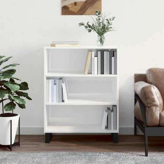 Shelf Cabinet High Gloss White 69.5x32.5x90 cm Engineered Wood