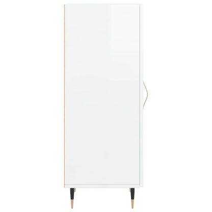Sideboard High Gloss White 34.5x34x90 cm Engineered Wood