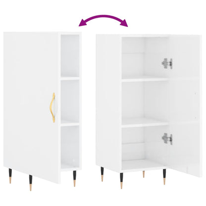 Sideboard High Gloss White 34.5x34x90 cm Engineered Wood