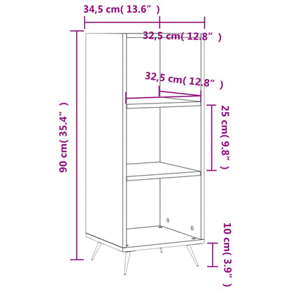 Shelf Cabinet Grey Sonoma 34.5x32.5x90 cm Engineered Wood