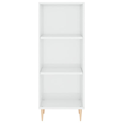 Sideboard High Gloss White 34.5x32.5x90 cm Engineered Wood