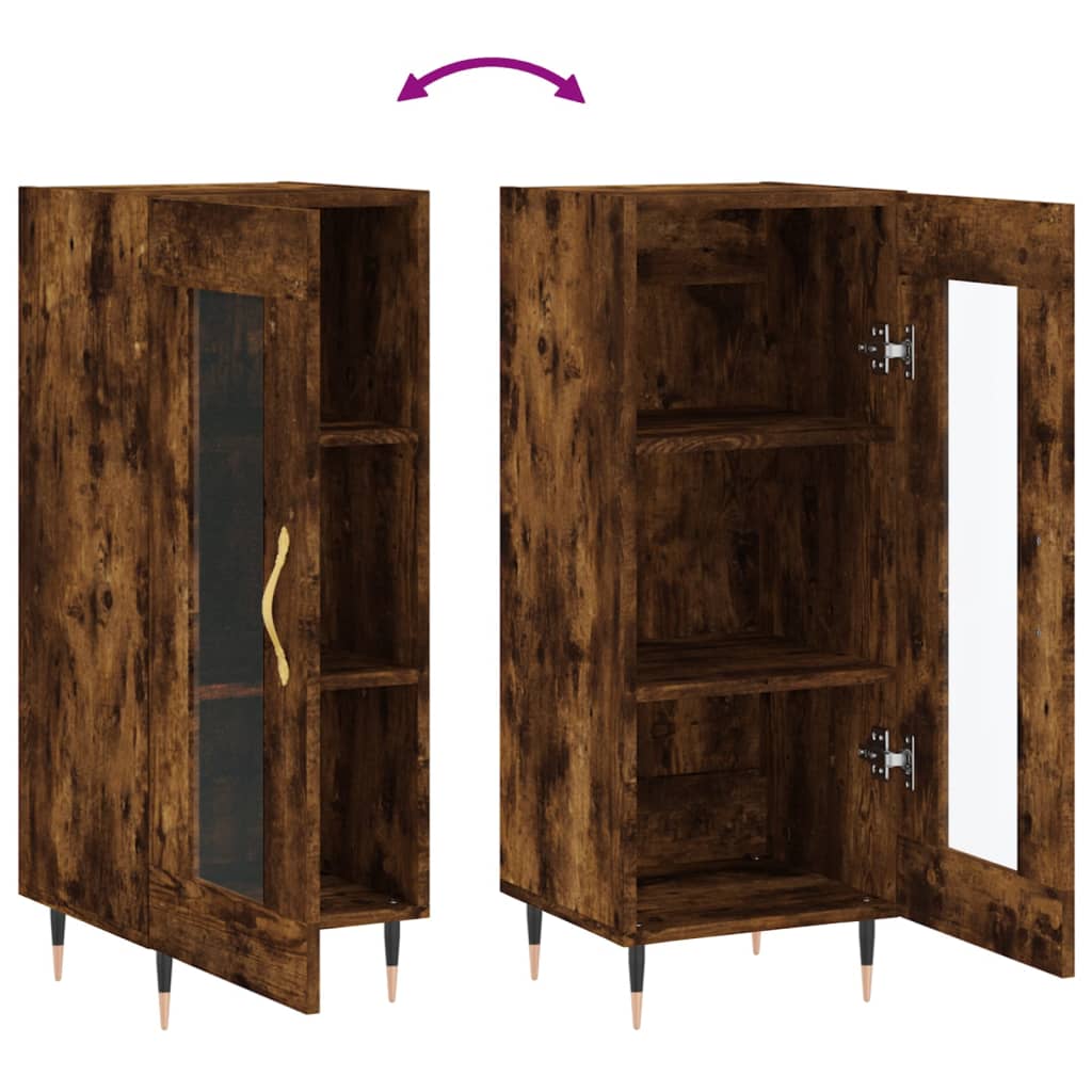 Sideboard Smoked Oak 34.5x34x90 cm Engineered Wood