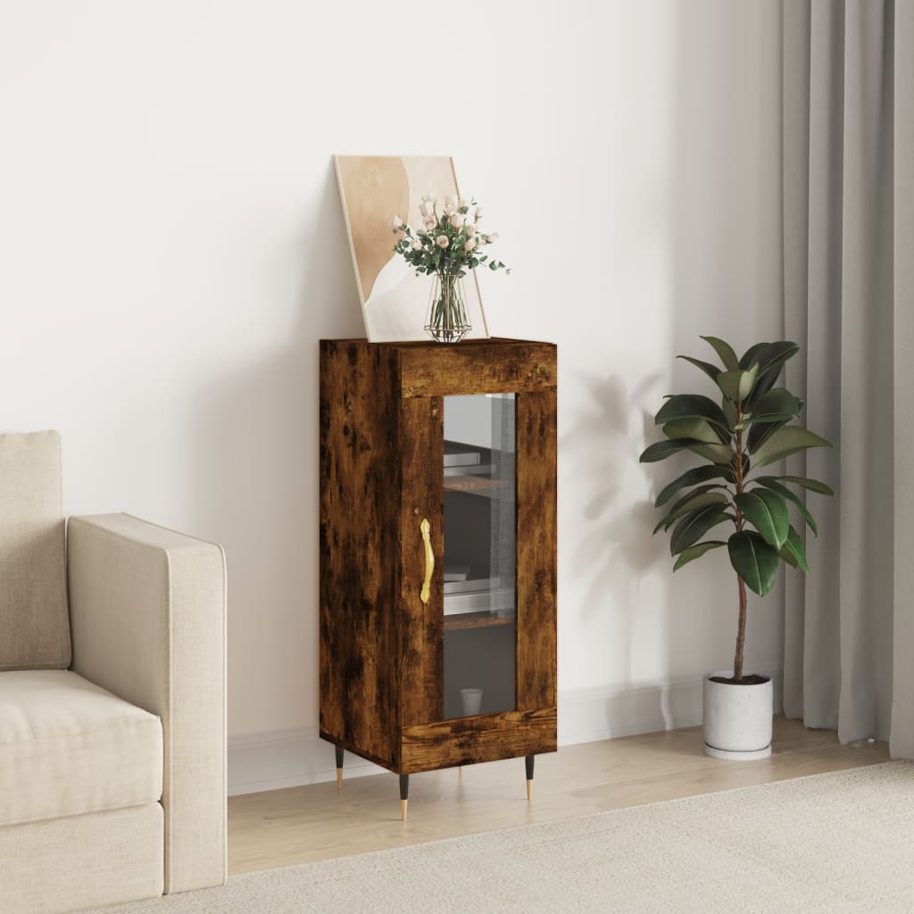 Sideboard Smoked Oak 34.5x34x90 cm Engineered Wood