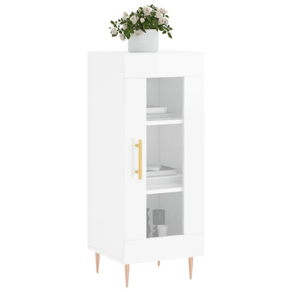 Sideboard High Gloss White 34.5x34x90 cm Engineered Wood
