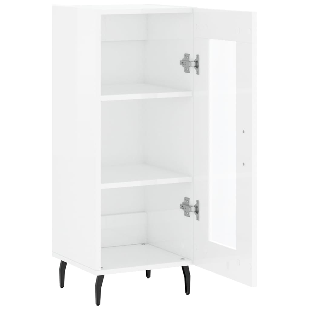 Sideboard High Gloss White 34.5x34x90 cm Engineered Wood