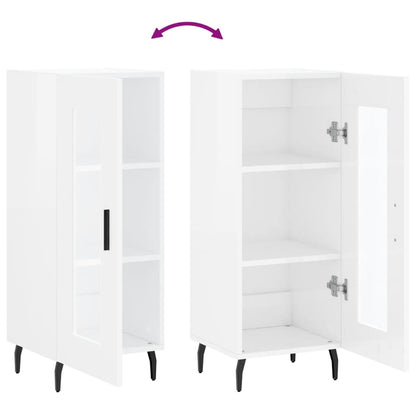 Sideboard High Gloss White 34.5x34x90 cm Engineered Wood