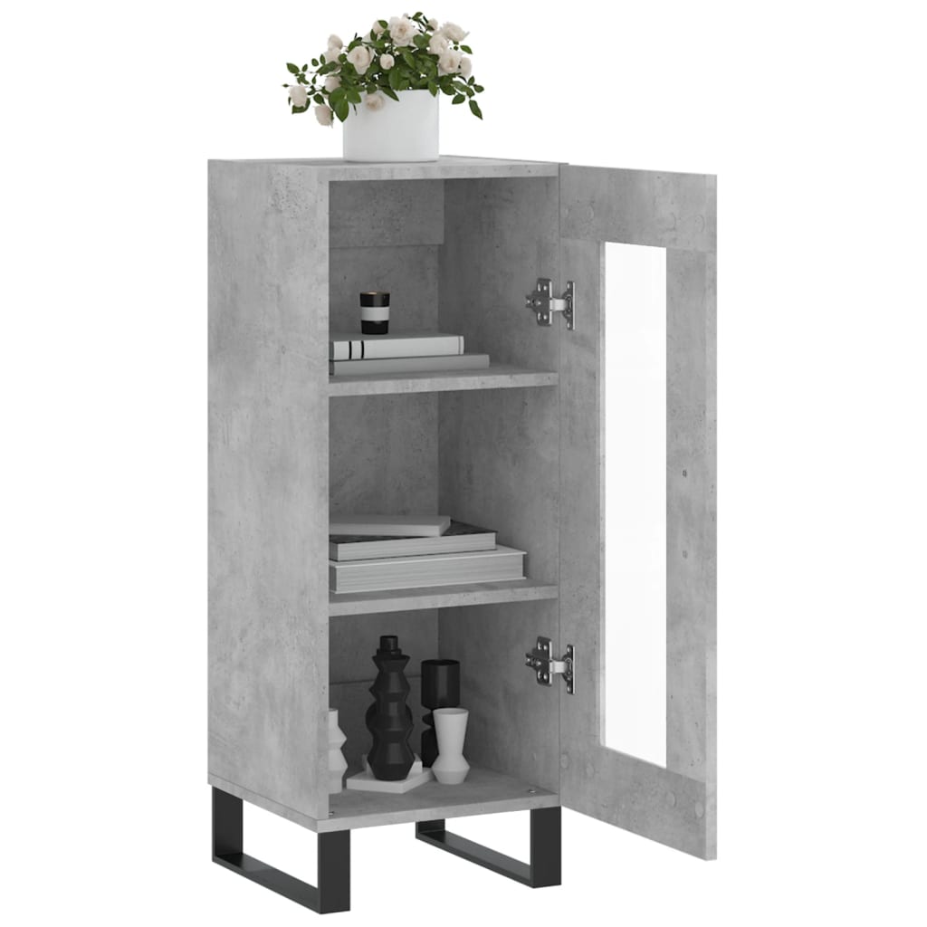Sideboard Concrete Grey 34.5x34x90 cm Engineered Wood