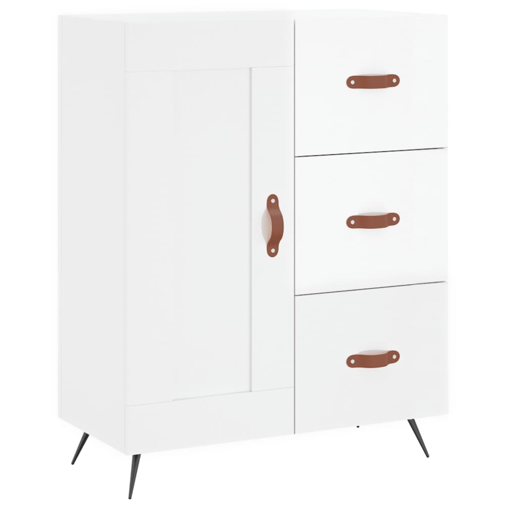Sideboard High Gloss White 69.5x34x90 cm Engineered Wood