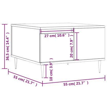 Coffee Table Brown Oak 55x55x36.5 cm Engineered Wood