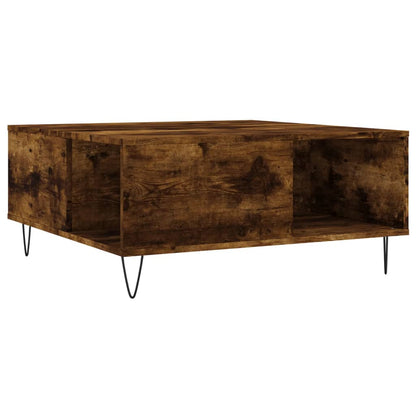 Coffee Table Smoked Oak 80x80x36.5 cm Engineered Wood