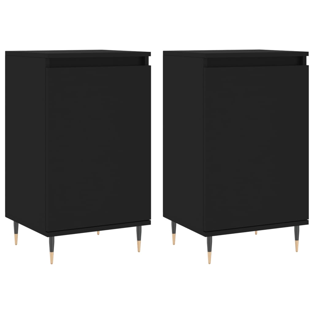 Sideboards 2 pcs Black 40x35x70 cm Engineered Wood