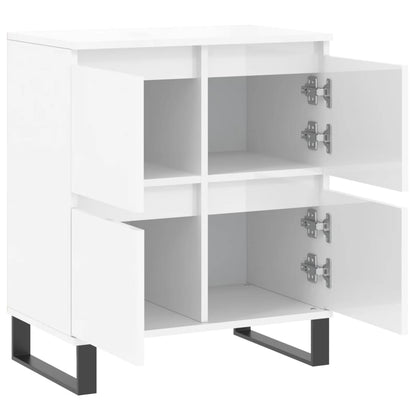 Sideboard High Gloss White 60x35x70 cm Engineered Wood