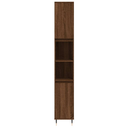 Bathroom Cabinet Brown Oak 30x30x190 cm Engineered Wood