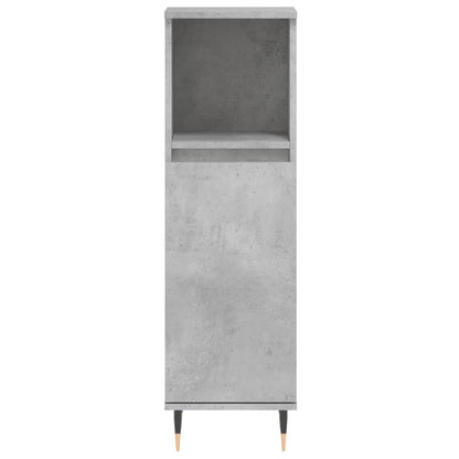 Bathroom Cabinet Concrete Grey 30x30x100 cm Engineered Wood